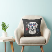 Patriottische Labrador met USA zonnebril Kussen (Stoel)
