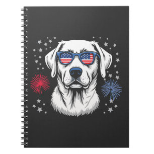 Patriottische Labrador met USA-zonnebril Notitieboek