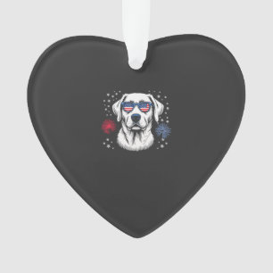 Patriottische Labrador met USA-zonnebril Ornament