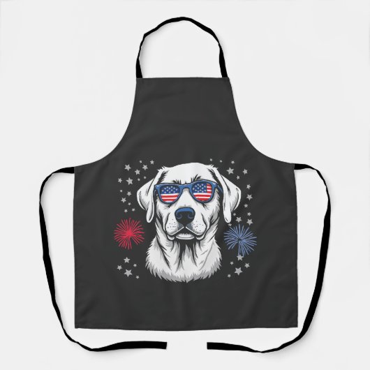 Patriottische Labrador met USA-zonnebril Schort (Voorkant)