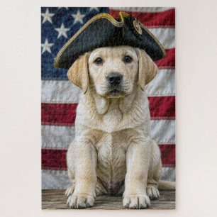 Patriottische Labrador Retriever Met Drietandige H Legpuzzel