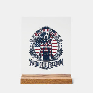 Patriottische Labrador Retriever Vector Grafische Acryl Bord
