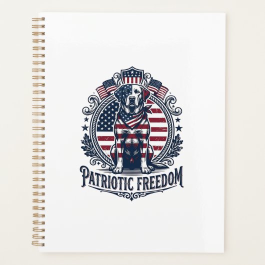 Patriottische Labrador Retriever Vector Grafische  Planner (Voorkant)