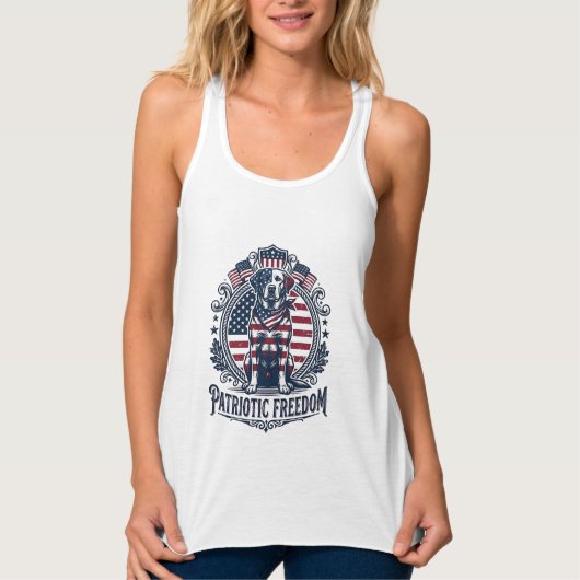 Patriottische Labrador Retriever Vector Grafische Tanktop (Voorkant)