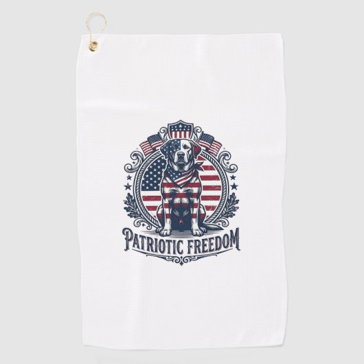 Patriottische Labradors Retriever Vector Grafische Golfhanddoek (Voorkant)