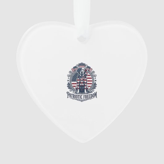 Patriottische Labradors Retriever Vector Grafische Ornament (voorkant)