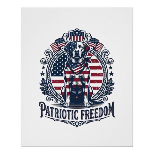 Patriottische Labradors Retriever Vector Grafische Perfect Poster (Voorkant)