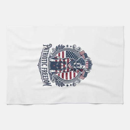 Patriottische Labradors Retriever Vector Grafische Theedoek (Horizontaal)