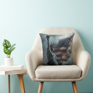 Patriottische Lady Liberty Braving het Stormen kus Kussen