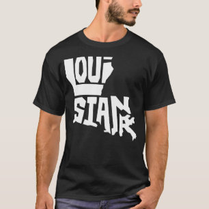 Patriottische landkaart van Louisiana-tekstvorm D T-shirt