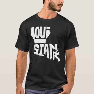 Patriottische landkaart van Louisiana-tekstvorm D T-shirt