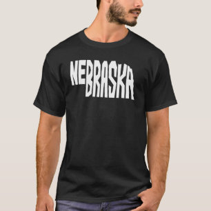 Patriottische landkaart van Nebraska-tekstvorm De T-shirt