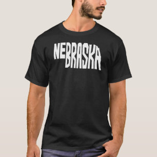 Patriottische landkaart van Nebraska-tekstvorm T-shirt