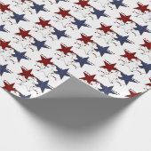 Patriottische landsterren in opgerold partijblad cadeaupapier (Hoek)