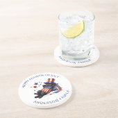 Patriottische Lazy Black Cat 4th van juli Zandsteen Onderzetter (Zijkant)