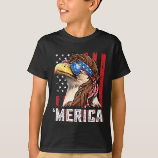 Patriottische Ld Adelaar Mullet Merica Vlag Van De T-shirt
