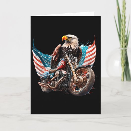 Patriottische Ld Adelaar Vaderdag Motor Usaflag Kaart (Voorkant)