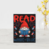 Patriottische lees kabouter leest wit blauw kaart (Gele Bloem)