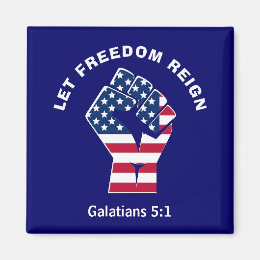 Patriottische LEET FREEDOM REIGING American Flag Magneet (Voorkant)