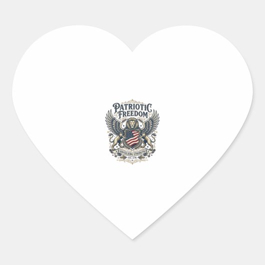 Patriottische Leeuw Adelaar Bewaker Dier Hybride P Hart Sticker (Voorkant)