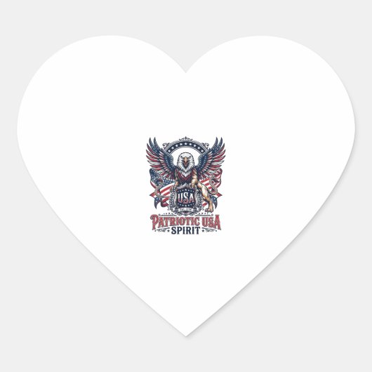 Patriottische Leeuw Adelaar Bewaker Dier Hybride P Hart Sticker (Voorkant)