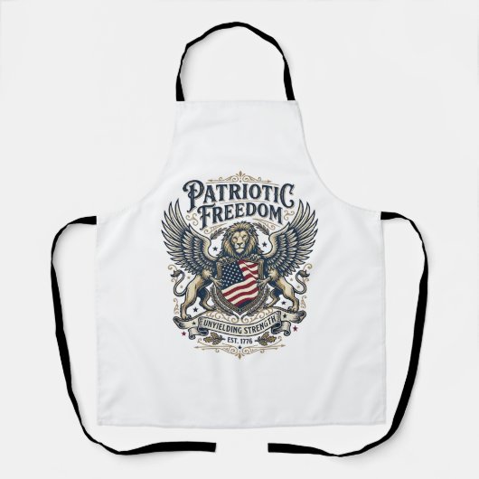 Patriottische Leeuw Adelaar Bewaker Dier Hybride P Schort (Voorkant)
