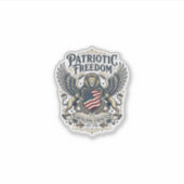 Patriottische Leeuw Adelaar Bewaker Dier Hybride P Sticker (Voorkant)