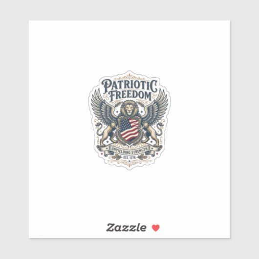 Patriottische Leeuw Adelaar Bewaker Dier Hybride P Sticker (Vel)