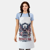 Patriottische Leeuw Arend Bewaker Dier Hybride Pat Schort (Gedragen)