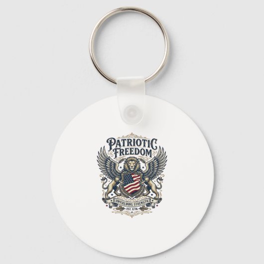 Patriottische Leeuw Arend Bewaker Dier Hybride Pat Sleutelhanger (Voorkant)