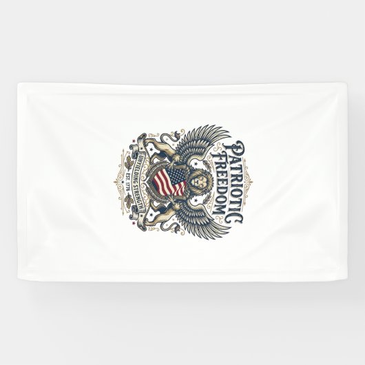Patriottische Leeuw Arend Bewaker Dier Hybride Pat Spandoek (Horizontaal)