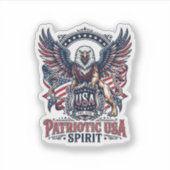Patriottische Leeuw Arend Bewaker Dier Hybride Pat Sticker (Voorkant)