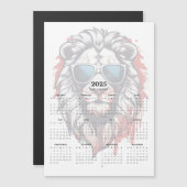 Patriottische Leeuw Rood Wit Blauw 2025 Magneet Ka (Voorkant / Achterkant)