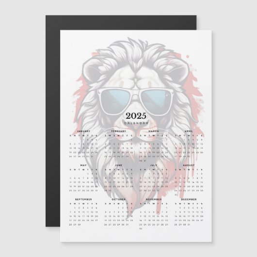 Patriottische Leeuw Rood Wit Blauw 2025 Magneet Ka (Voorkant / Achterkant)