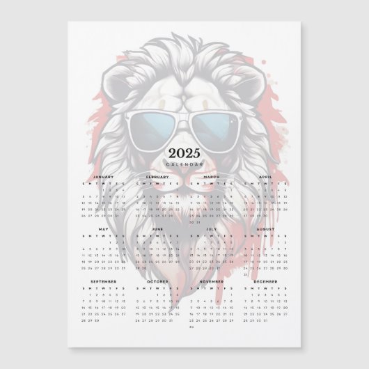 Patriottische Leeuw Rood Wit Blauw 2025 Magneet Ka (Voorkant)