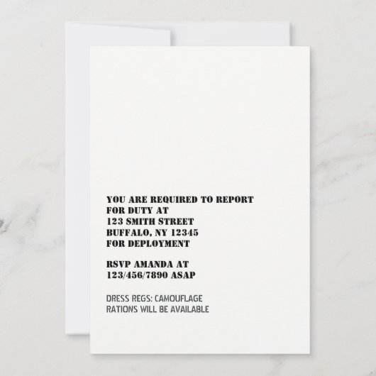 Patriottische Leger-Theme Partij Militaire Viering Kaart (Achterkant)