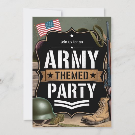 Patriottische Legerthema Feest Militaire Viering Kaart (Voorkant)