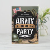 Patriottische Legerthema Feest Militaire Viering Kaart (Staand voorkant)