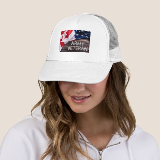 Patriottische "legerveteraan" trucker pet (In situ)