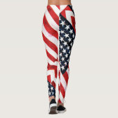 Patriottische legging rood wit en blauw (Achterkant)