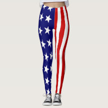 Patriottische Leggings - Amerikaanse Vlag Print Vr