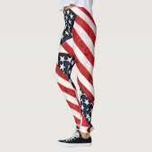 Patriottische leggings rood wit en blauw (Links)