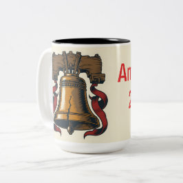 Patriottische Liberty Bell Tweekleurige Koffiemok