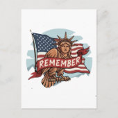 Patriottische Liberty Eagle "Remember" Grafisch on Briefkaart (Voorkant)