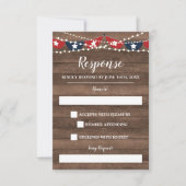 Patriottische lichten Vierde bannerrespons juli RSVP Kaartje (Voorkant)