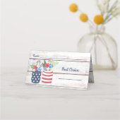 Patriottische liefde 4e juli Wedding Meal Choice Plaatskaartje (Voorkant)