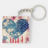Patriottische liefde en bloemen sleutelhanger (Achterkant)