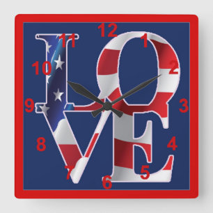 Patriottische liefde en Valentijnsdag Vierkante Klok