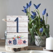 Patriottische liefde II Rustic 4 juli bruiloft Kaart