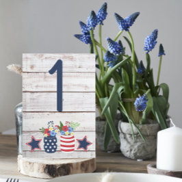 Patriottische liefde II Rustic 4 juli bruiloft Kaart